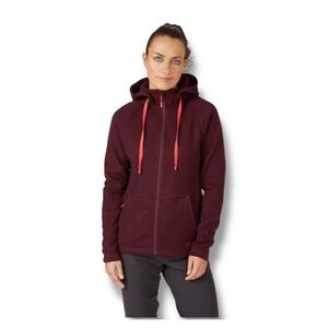 Rab Serren Hoody Women Medium Burgundy Full Zip Fleece Jacket Trek Hiking Active